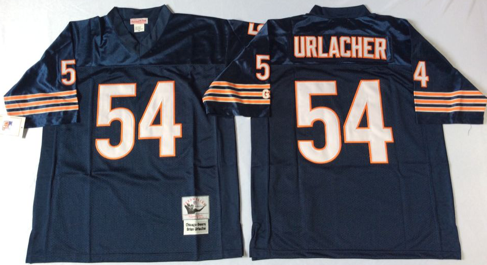 Men NFL Chicago Bears #54 Urlacher blue style2 Mitchell Ness jerseys